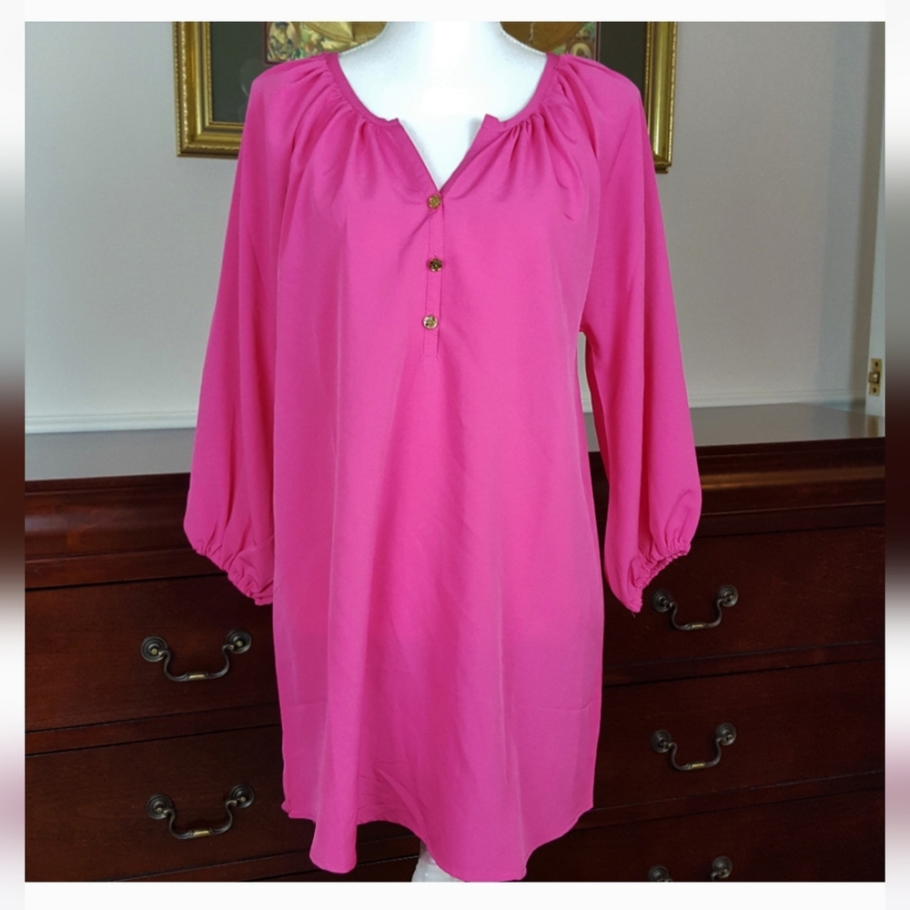 Mud Pie Bright Barbie Pink "Reese" Tunic Size Small (4-6)